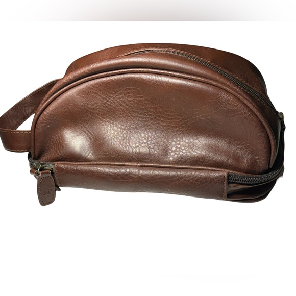 Vintage High End Penguin Brown Leather Men’s Toiletry Travel Bag - Picture 5 of 11